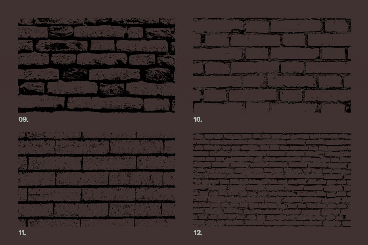 12款矢量复古城墙砖墙纹理 vector brick wall textures x12